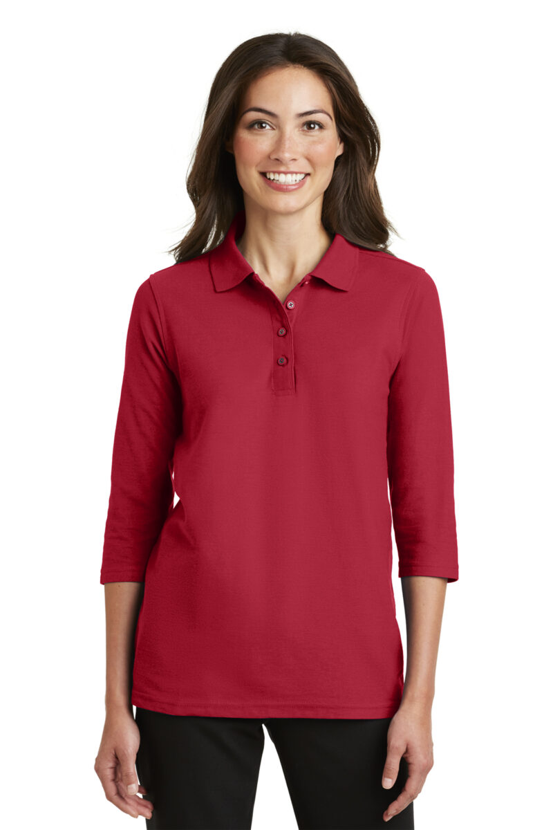 L562 Port Authority® Ladies Silk Touch™ 3/4-Sleeve Polo
