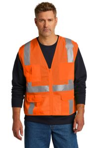 CSV104 ANSI 107 Class 2 Mesh Six-Pocket Zippered Vest CornerStone®