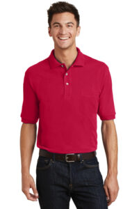 K420P  Port Authority® Heavyweight Cotton Pique Polo with Pocket