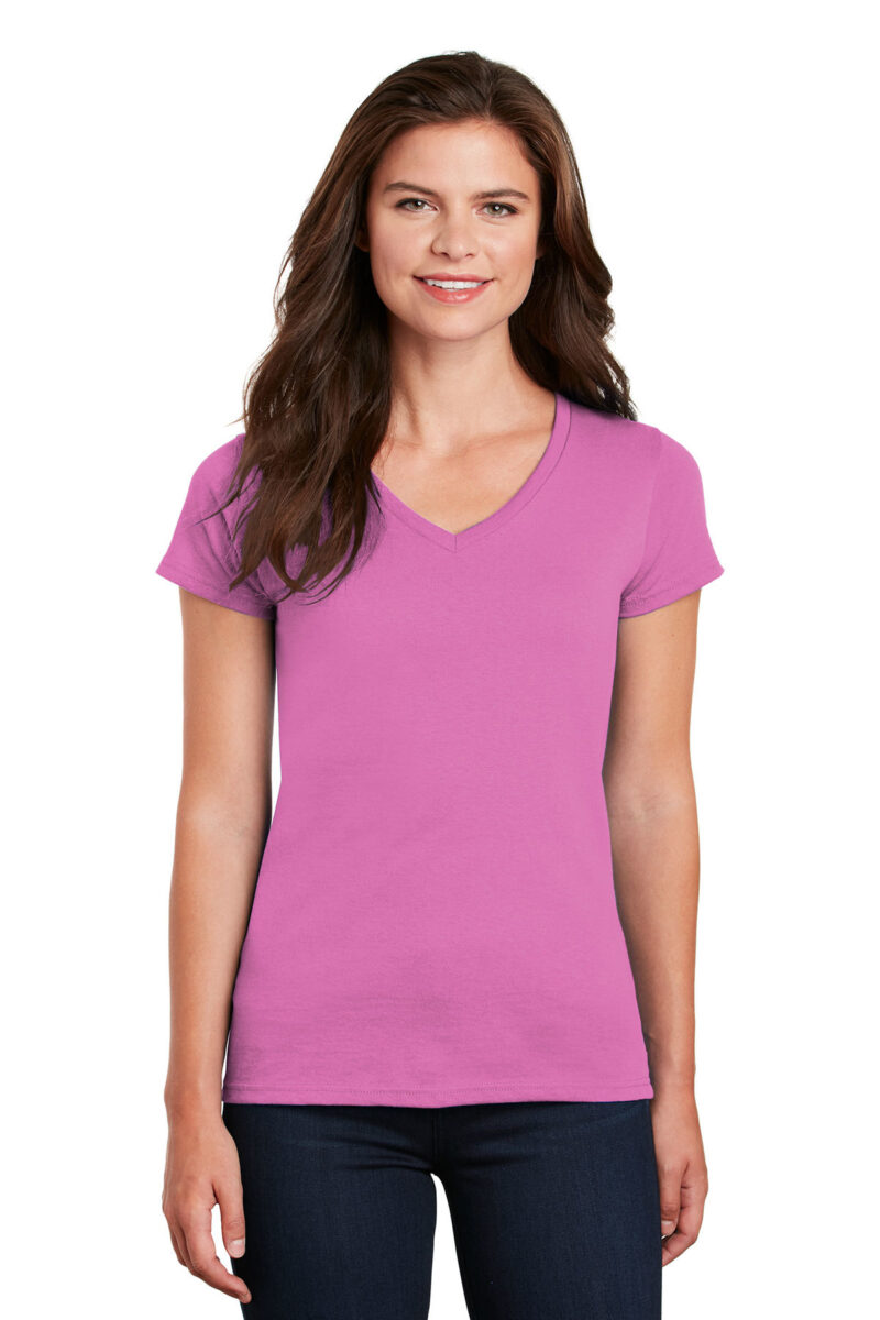 5V00L  Gildan® Ladies Heavy Cotton™ 100% Cotton V-Neck T-Shirt