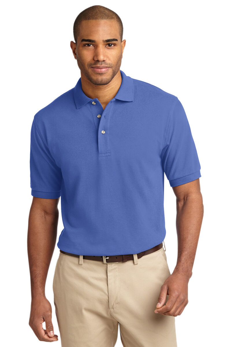 K420  Port Authority® Heavyweight Cotton Pique Polo (EMBROIDERED POLO)